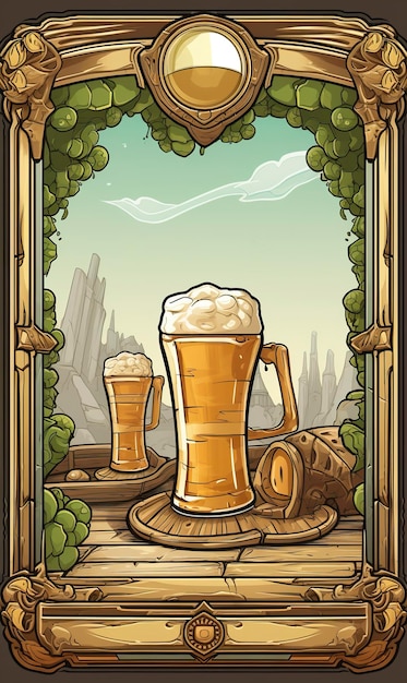 Визитная карточка в векторном стиле пива и бара