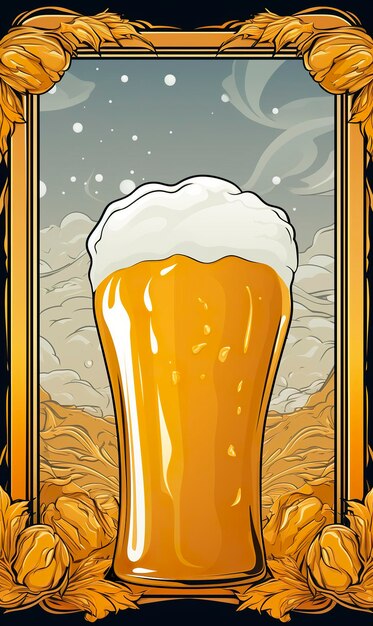 Визитная карточка в векторном стиле пива и бара