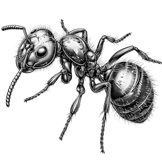 Vector style image of an Ant for the elaboration of logos and drawings