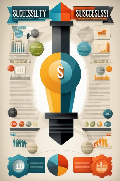 vector successful process diagram with five steps template