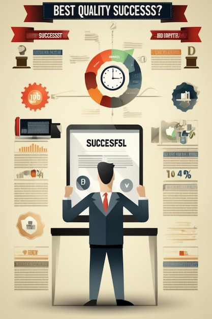 vector successful process diagram with five steps template