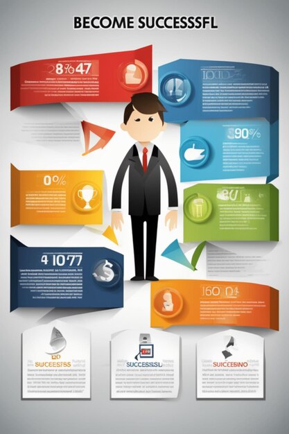 vector successful process diagram with five steps template