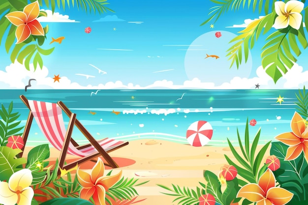 Photo a vector summer beach tropical paradise