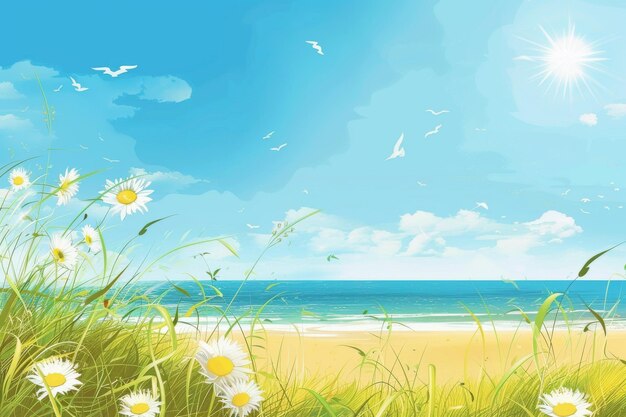Photo a vector summer beach tropical paradise