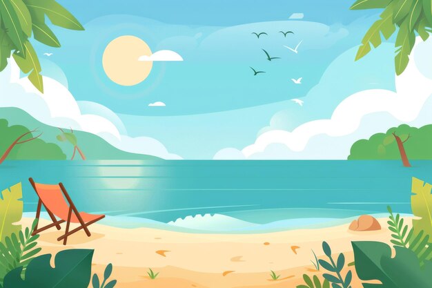Photo a vector summer beach tropical paradise