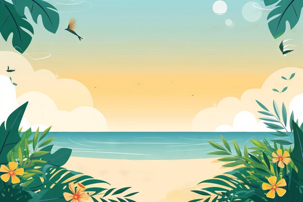 Photo a vector summer beach tropical paradise
