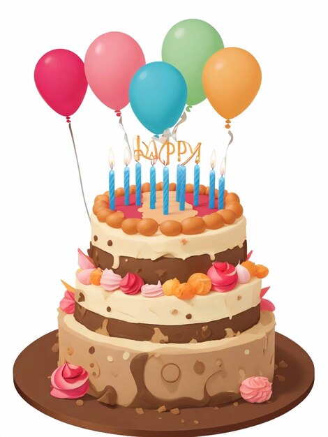 vector sweet birthday cake