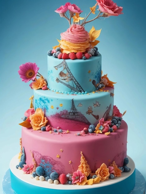 Photo vector sweet birthday cake