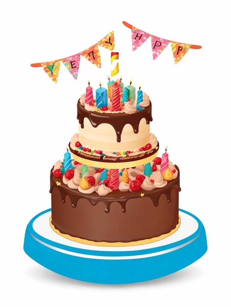 Вектор сладкий торт на день рождения