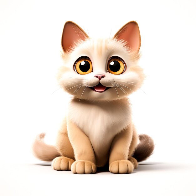 Vector sweet eyed kitten cartoon personage gegenereerd door AI