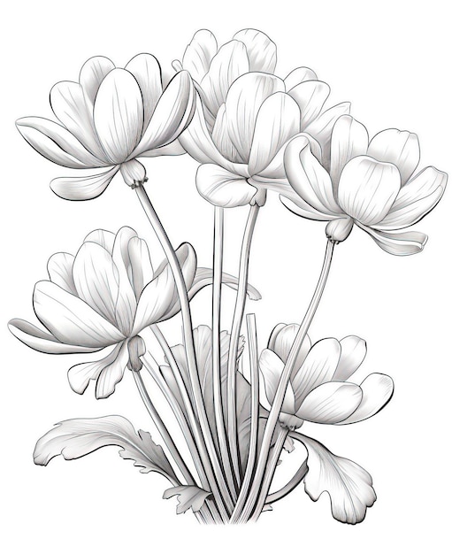 vector tekening van krokusbloemen op een witte achtergrond voor uw ontwerp