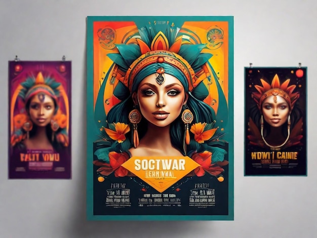 Photo vector template for a festival poster or a flyer design