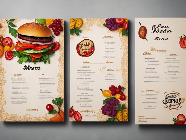 Vector template restaurant menu with gold cutlery and coffee