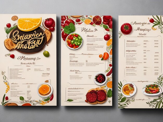 Photo vector template restaurant menu with gold cutlery and coffee