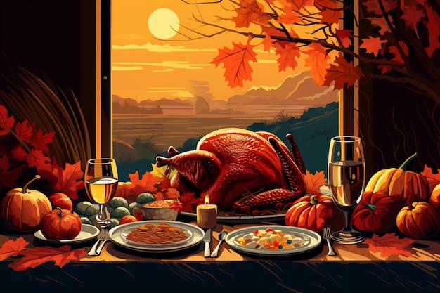 vector thanks giving