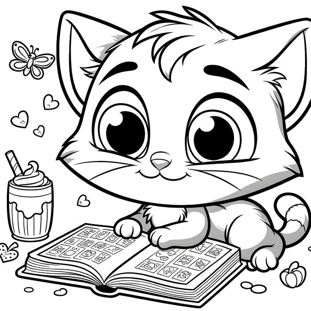 Photo vector tom face coloring page for children