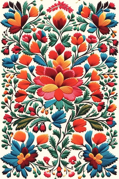 伝統的なメキシコ刺繍のベクトルの背景