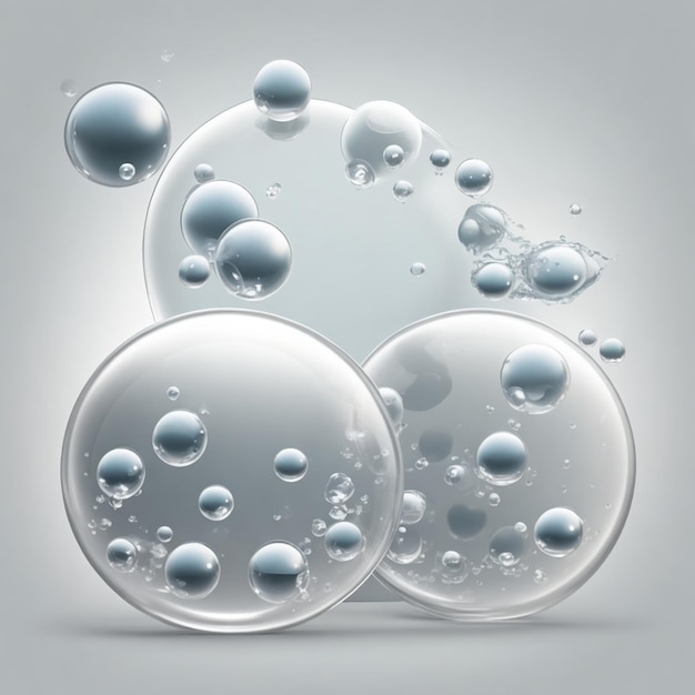 vector transparent realistic bubbles with reflections