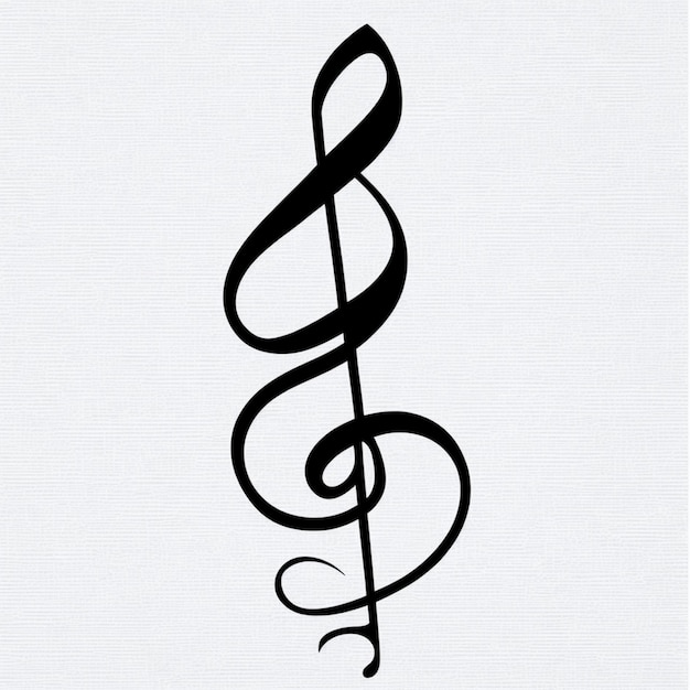 vector treble clef symbol on white background with music notes