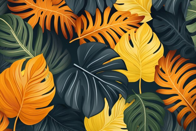 Photo vector tropical leaves background