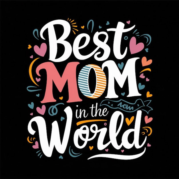 Photo vector tshirt design celebrating friendship with best mom in the world slogan