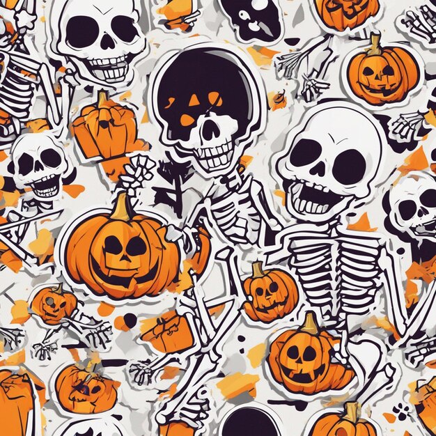 vector tshirt design illustration kawaii skeleton celebrating halloween high detail