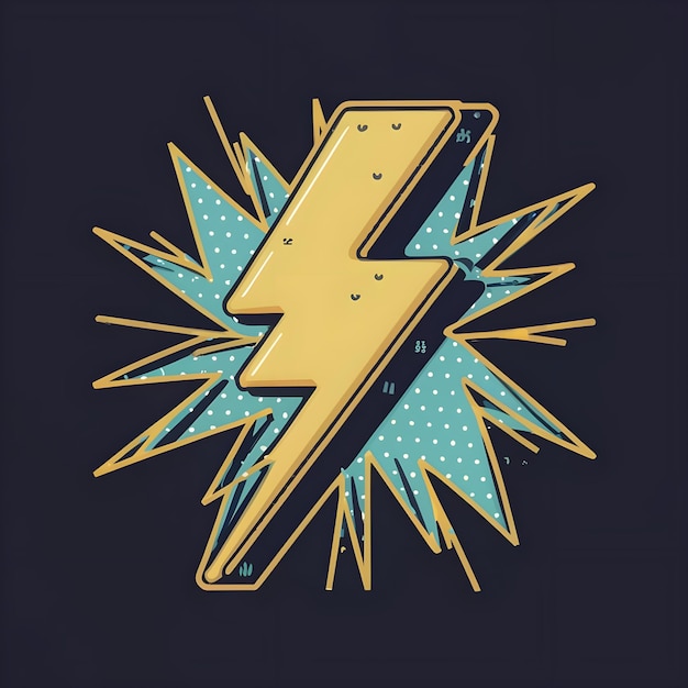 Photo vector tshirt design of lightning cartoon 3d style