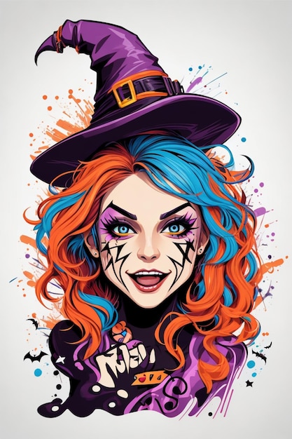 vector tshirt kunst klaar om af te drukken kleurrijke graffiti illustratie van een Halloween