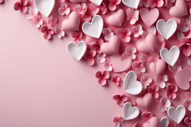 Foto vector valentine's day brilliant hearts sfondo