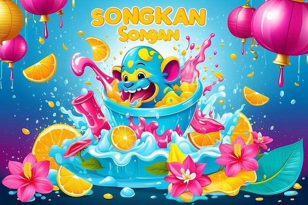 Vector van de sjabloon van de Happy Songkran Poster