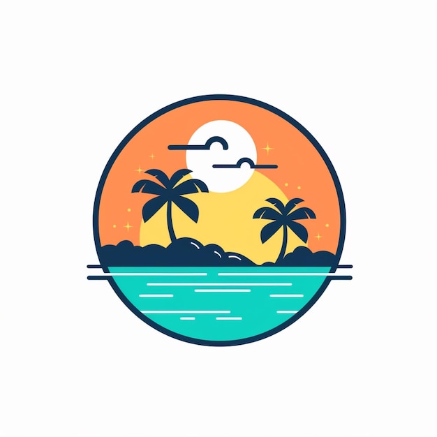 Vector van het logo van het platte strand