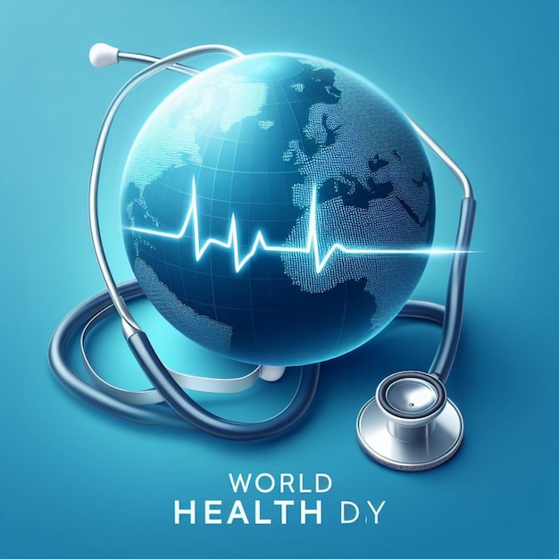 Vector van Wereldgezondheidsdag met aarde wereldwijd en hart