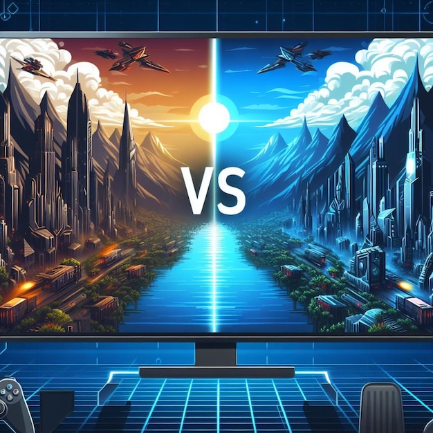 vector versus vs screen banner for battle or comparision