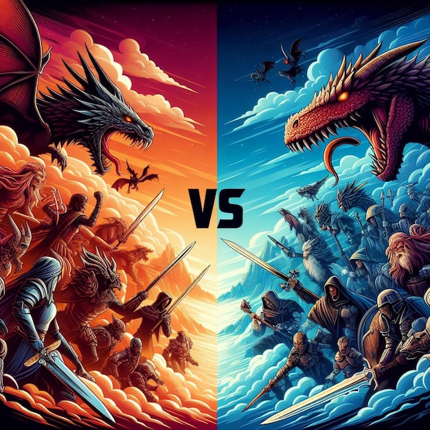 vector versus vs screen banner for battle or comparision