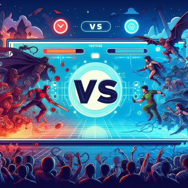 vector versus vs screen banner for battle or comparision