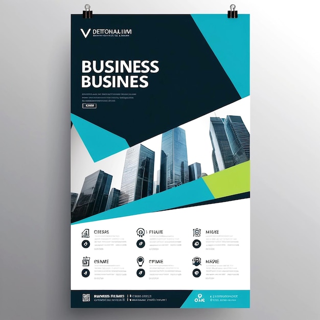 Photo vector vertical business flyer template