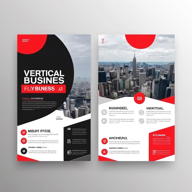 Photo vector vertical business flyer template