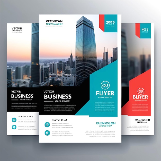 Photo vector vertical business flyer template