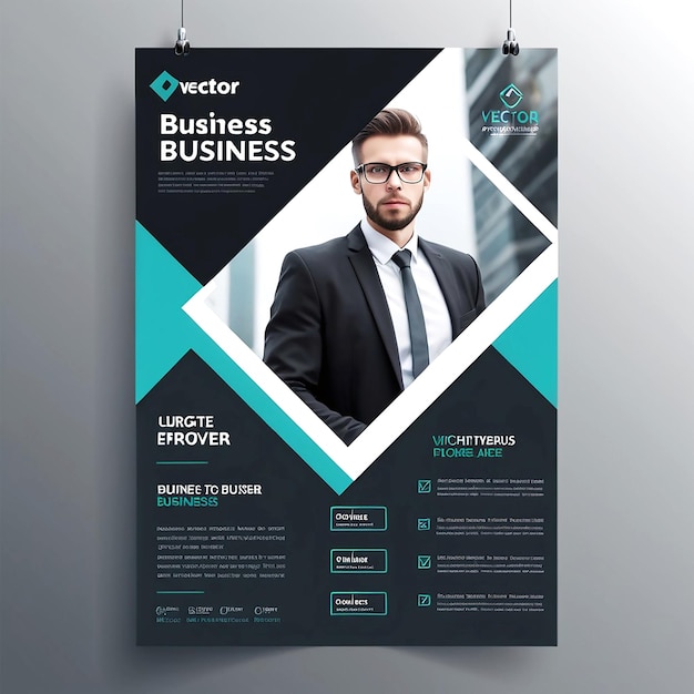 Photo vector vertical business flyer template