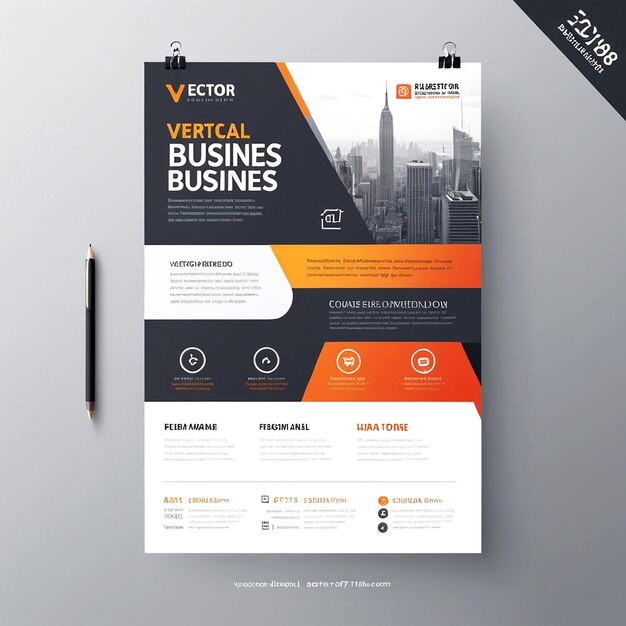 Photo vector vertical business flyer template