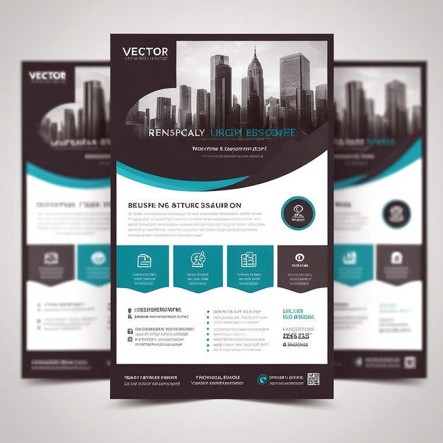 Photo vector vertical business flyer template