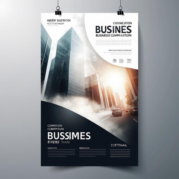 Photo vector vertical business flyer template