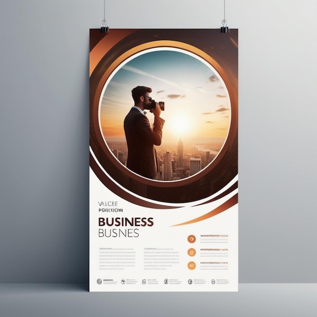 Photo vector vertical business flyer template