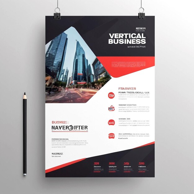 Vector verticale bedrijfsflyer sjabloon