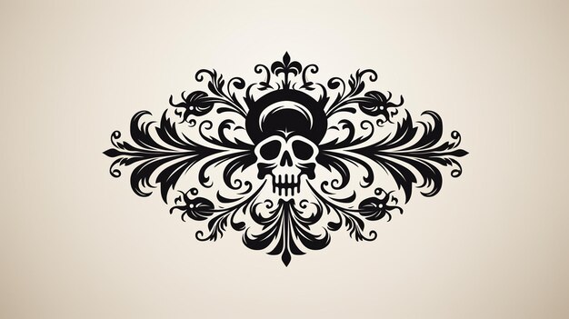 Photo vector vintage skull and crossbones monochrome