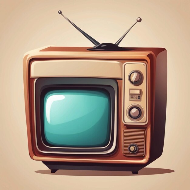 Vector vintage television cartoon illustration