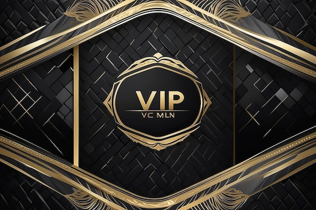 Vector VIP golden and platinum business card Black geometric pattern background