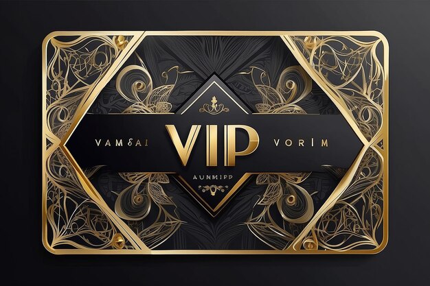 Photo vector vip golden and platinum card black geometric pattern background with premium design luxury