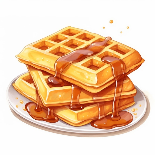 Vector Waffles On White Background