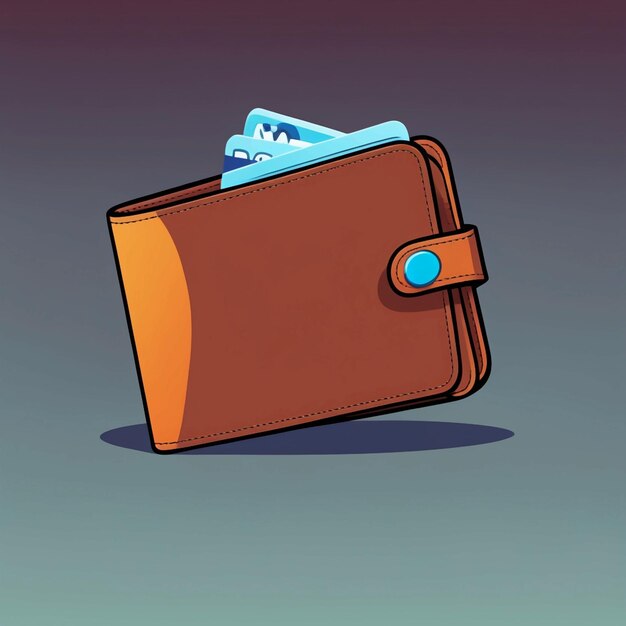 vector wallet cartoon style